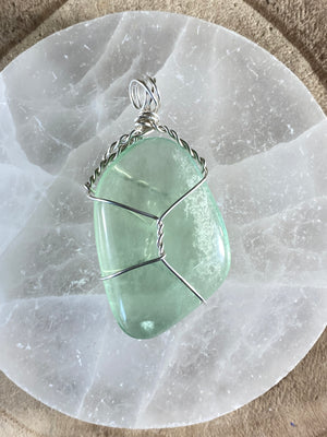 Fluorite Wire Wrapped Pendant