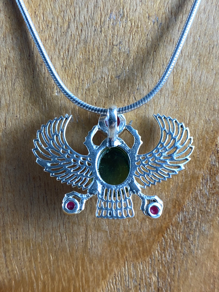 Peridot Winged Scarab Pendant