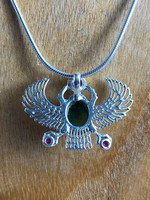 Peridot Winged Scarab Pendant