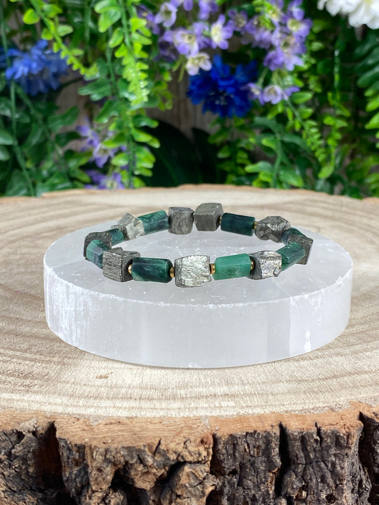 Emerald And Pyrite Bracelet