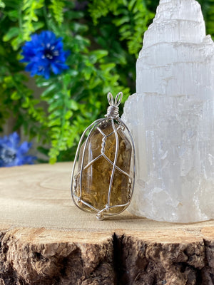 Citrine Wire Wrapped Pendant