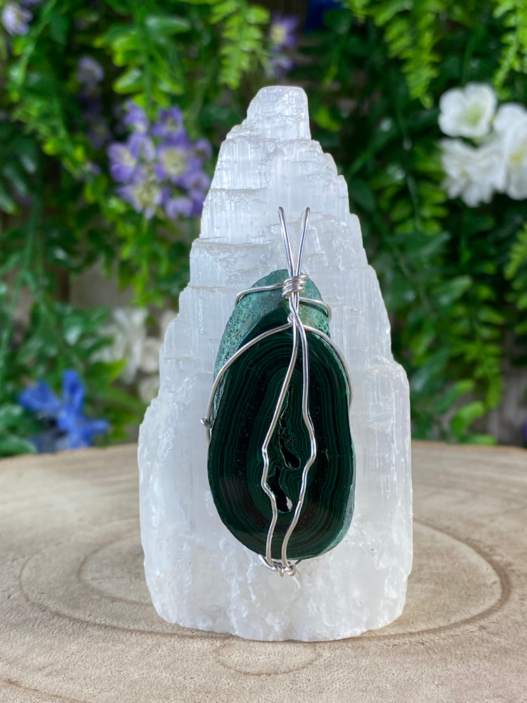 Malachite Wire Wrapped Pendant