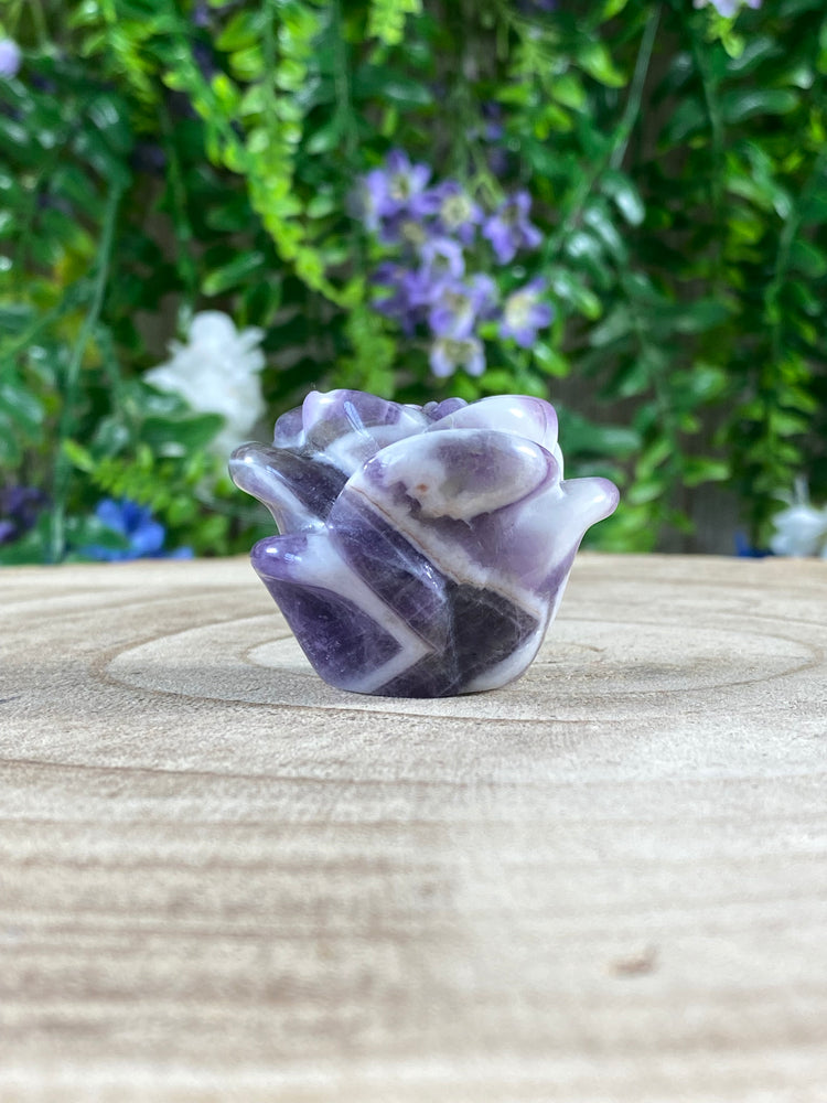 Chevron Amethyst Rose Carving