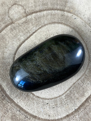 Sheen Obsidian Palm Stone