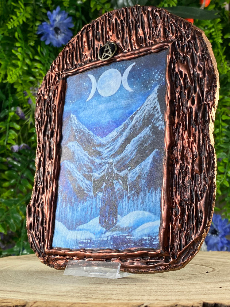 Triple Moon Mountain Art On Slate