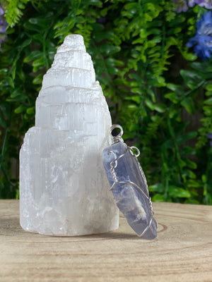 Chalcedony Wire Wrapped Pendant