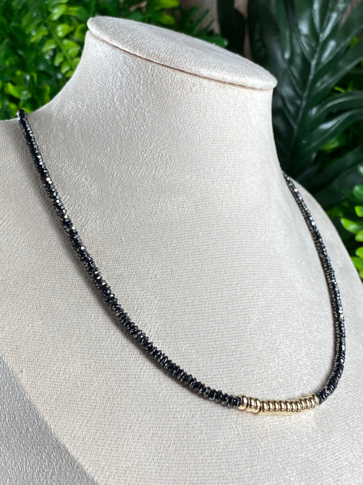 Black Diamond 9ct Gold Necklace