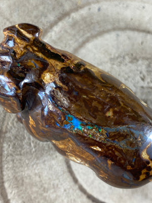 Boulder Opal Pig Carving