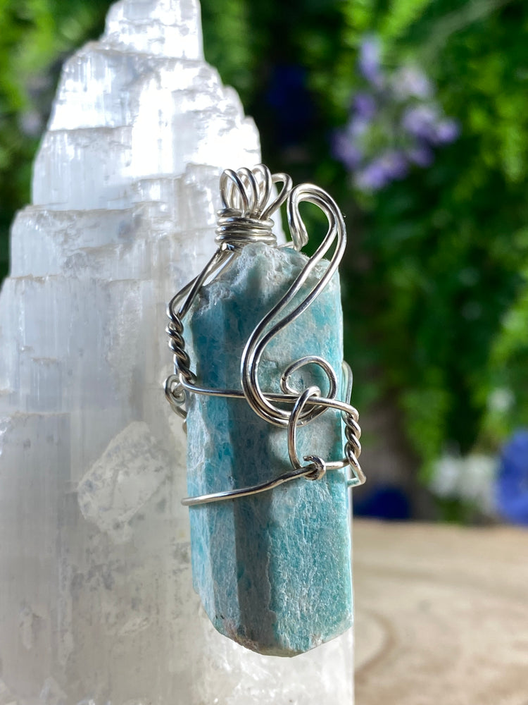 Amazonite Wire Wrapped Pendant