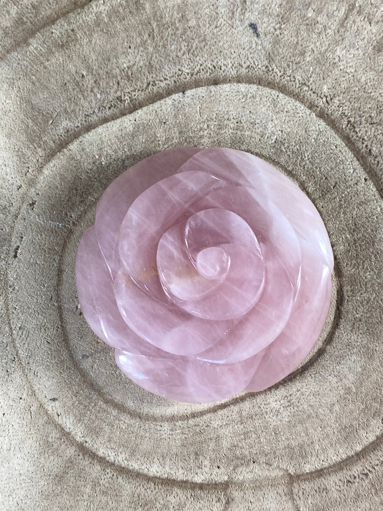 Rose Quartz Flower Carving