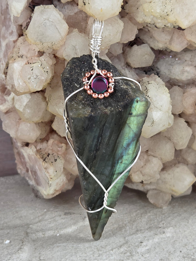 Labradorite Wire Wrap Pendant