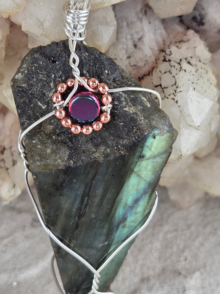 Labradorite Wire Wrap Pendant