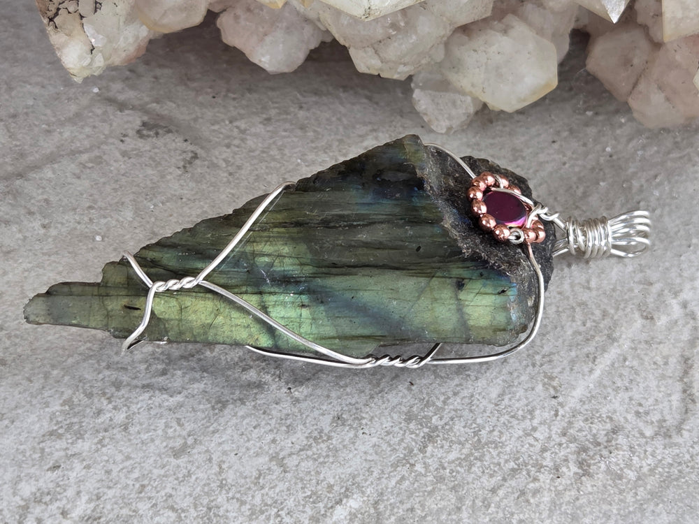 Labradorite Wire Wrap Pendant