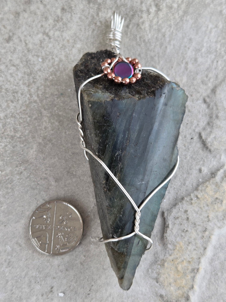 Labradorite Wire Wrap Pendant