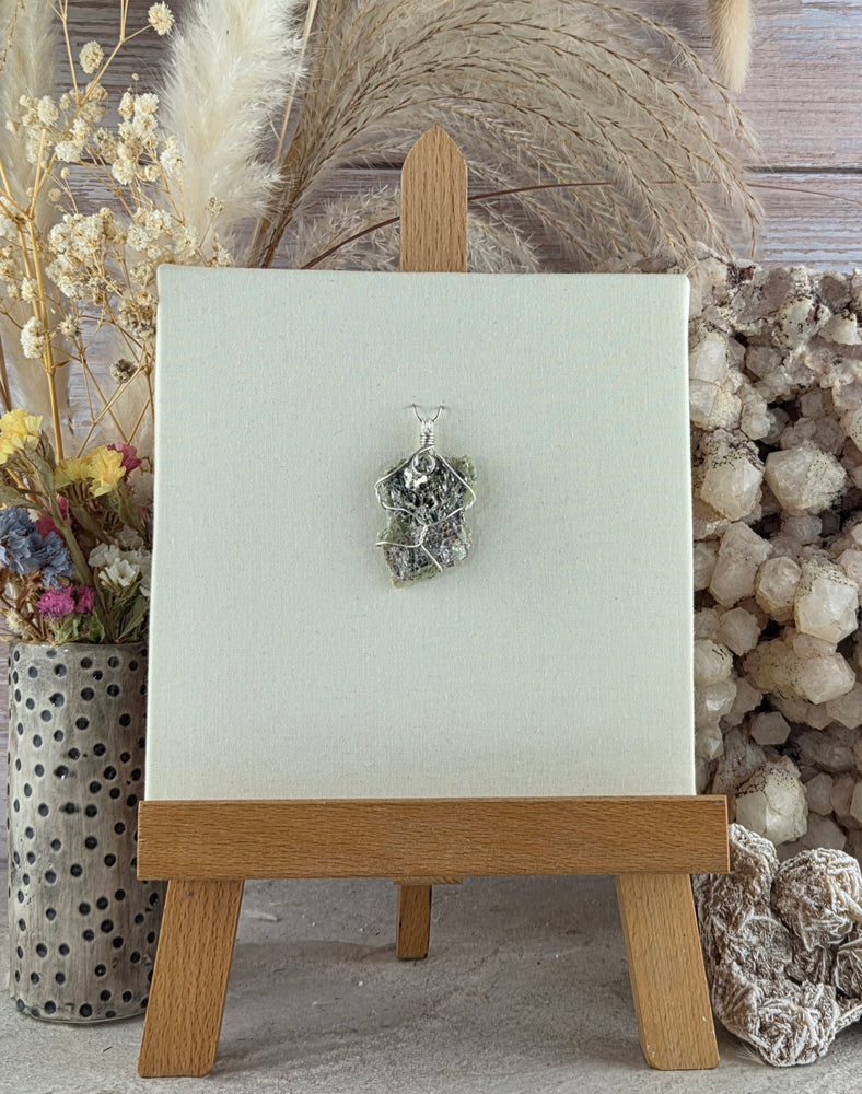 Green Kyanite Wire Wrapped Pendant