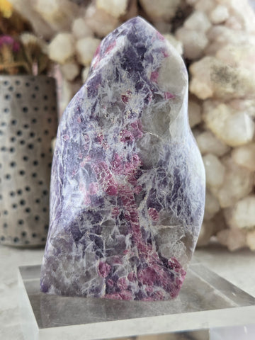 Lepidolite & Pink Tourmaline Flame - Unicorn Stone