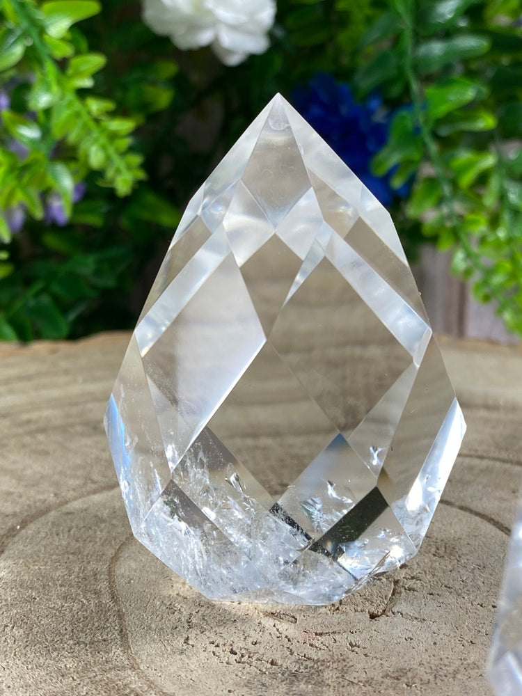 Clear Quartz Faceted Flame