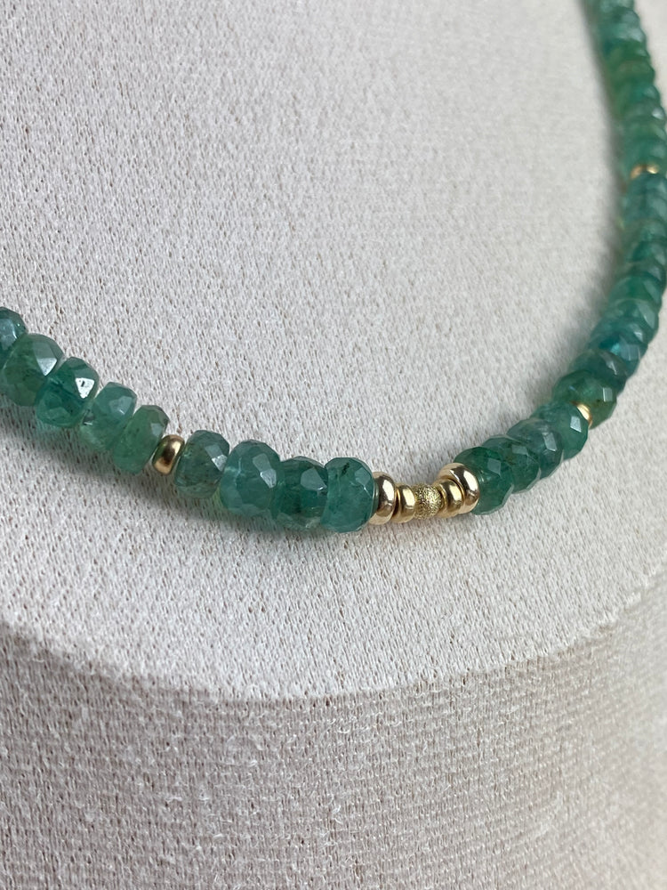 9ct Gold Emerald Necklace