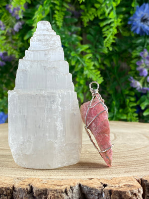 Rhodochrosite Wire Wrapped Pendant