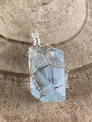 Blue Topaz Wire Wrapped Pendant