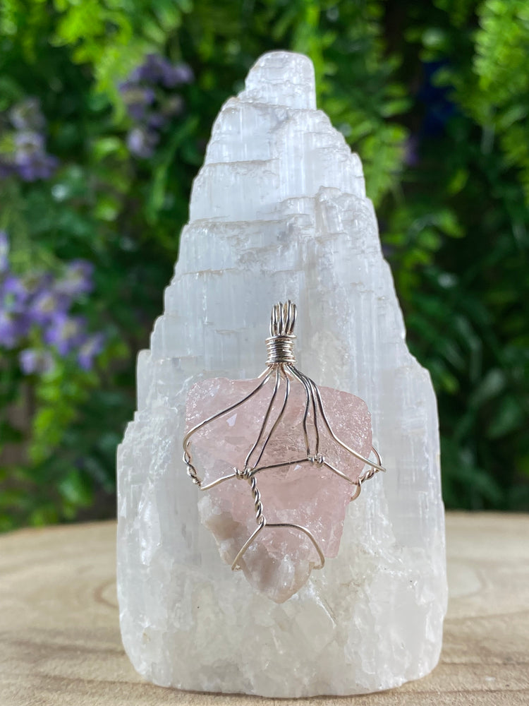 Morganite Wire Wrapped Pendant