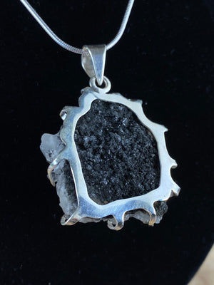 Raw Quartz And Tourmaline Pendant