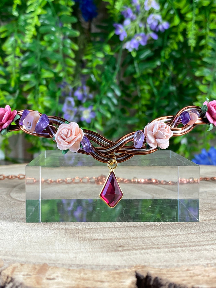 Pink Tourmaline, Amethyst, Pink Opal Circlet