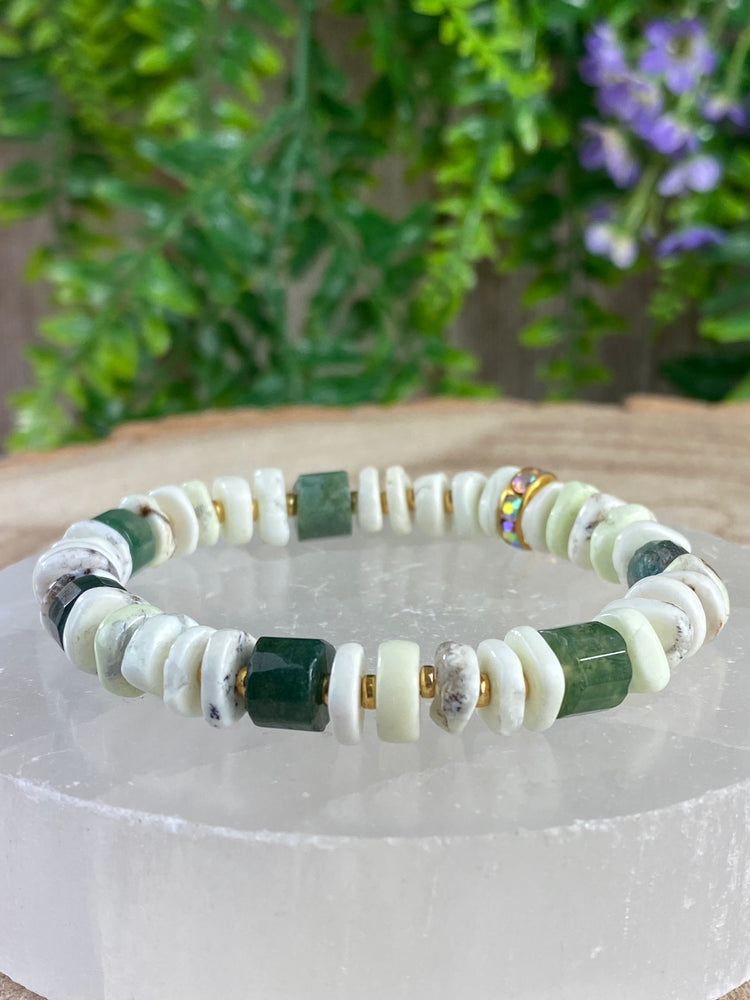 Moss Agate and Howlite