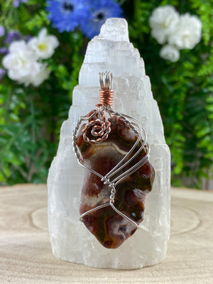 Turkish Agate Wire Wrapped Pendant