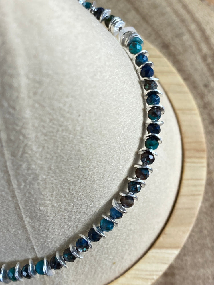 Chrysocolla And Moonstone Bracelet