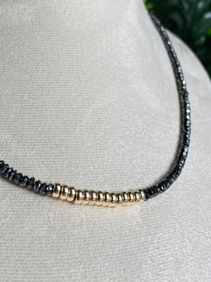 Black Diamond 9ct Gold Necklace