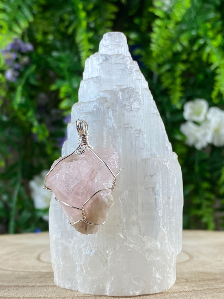 Morganite Wire Wrapped Pendant