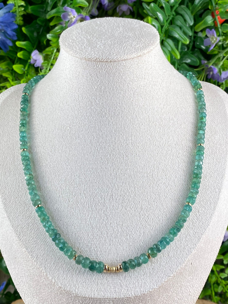 9ct Gold Emerald Necklace