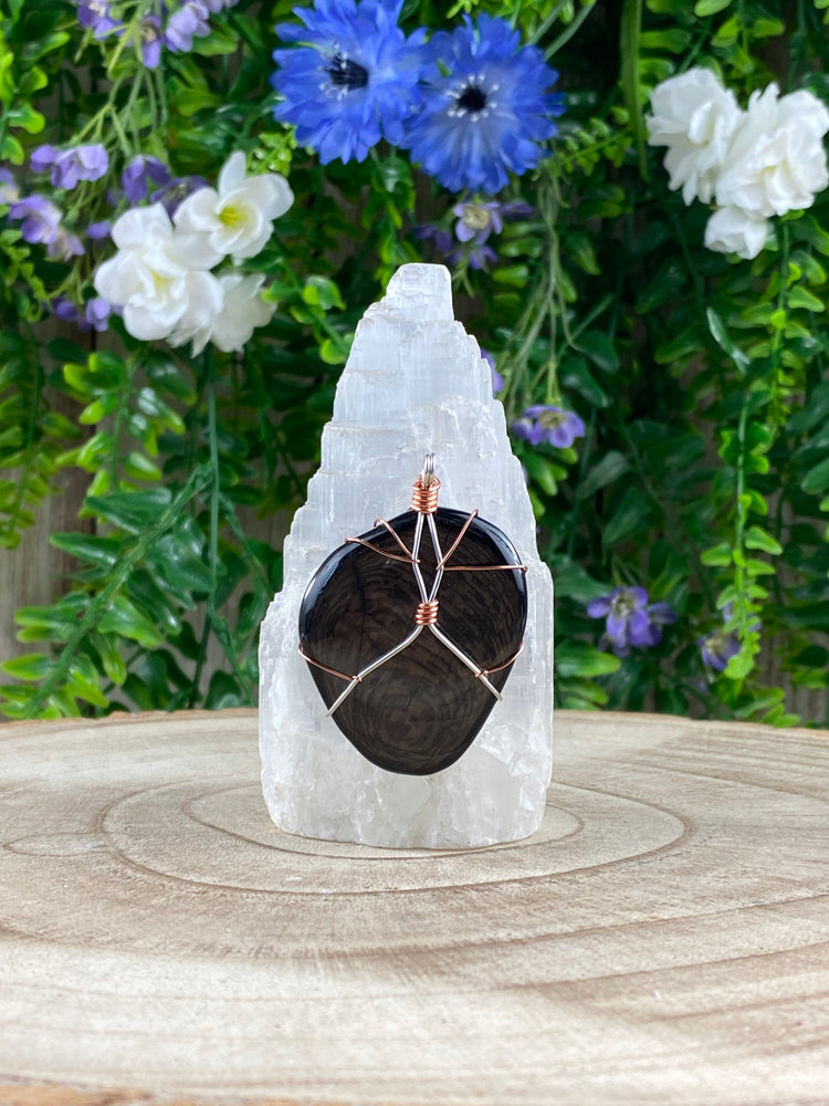 Hypersthene Wire Wrapped Pendant