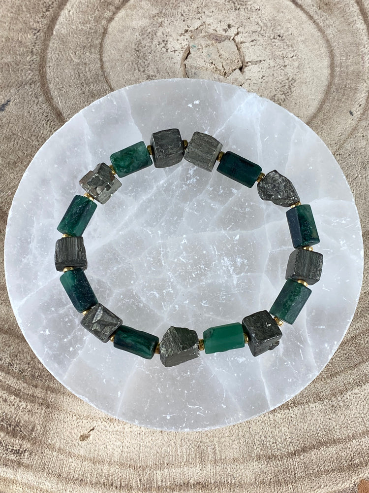 Emerald And Pyrite Bracelet