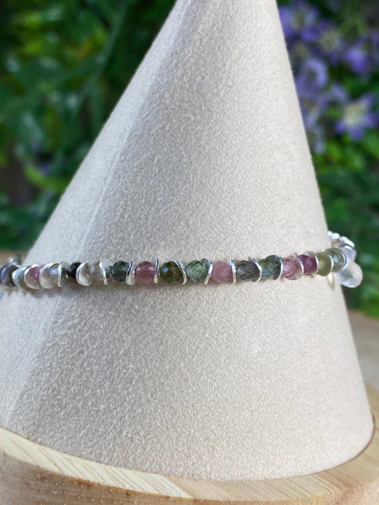 Watermelon Tourmaline And Moonstone Bracelet