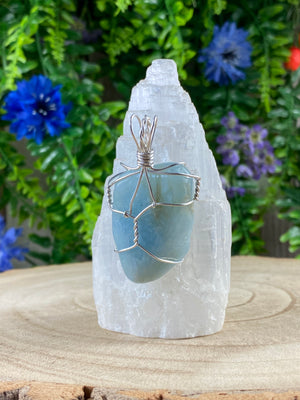 Aquamarine Wire Wrapped Pendant