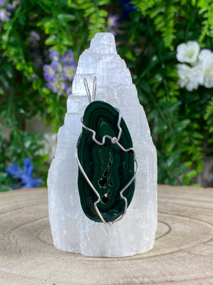 Malachite Wire Wrapped Pendant