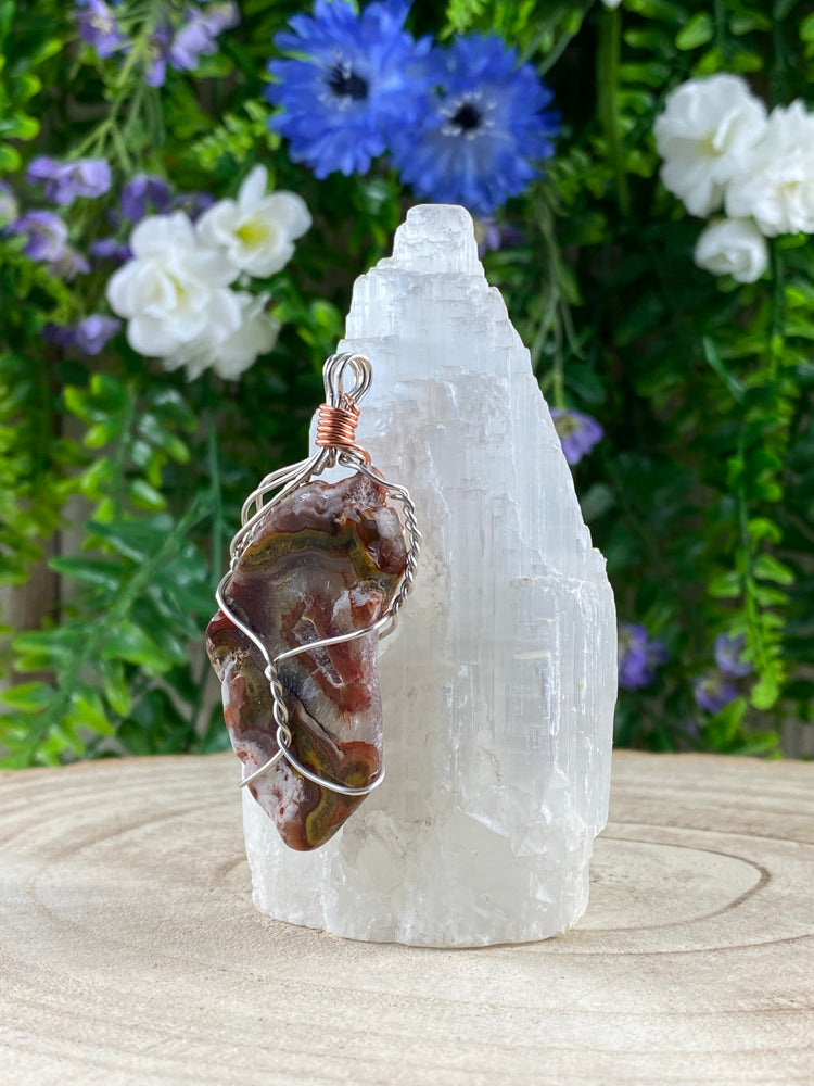 Turkish Agate Wire Wrapped Pendant