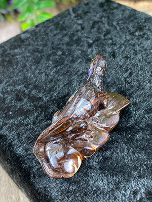 Opal Lizard Carving