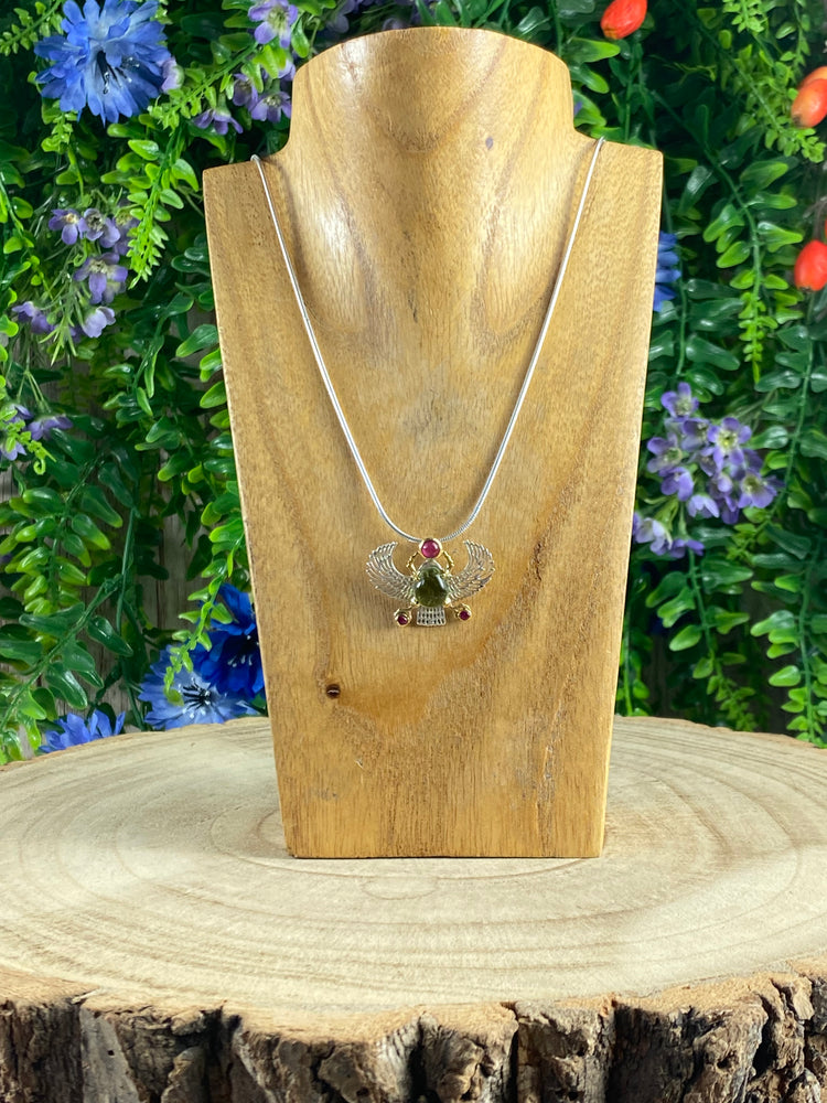 Peridot Winged Scarab Pendant
