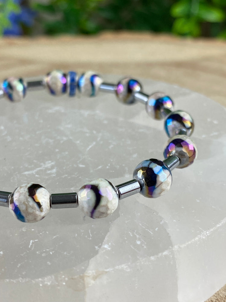 Electroplated Tibetan Agate