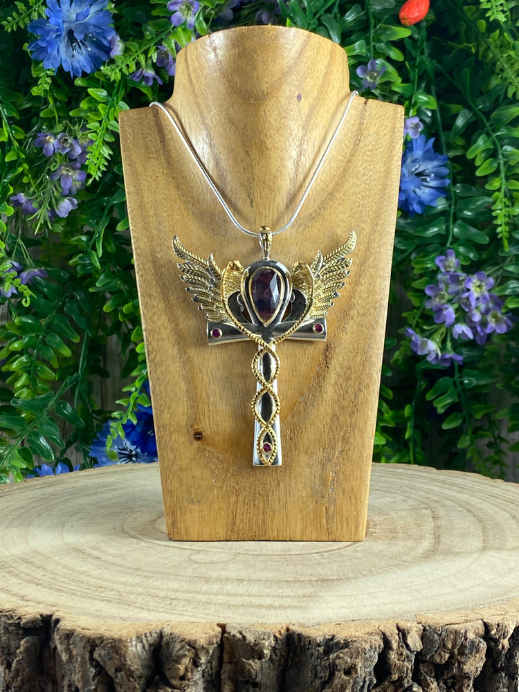 Large Osiris Flame Pendant With Tourmaline