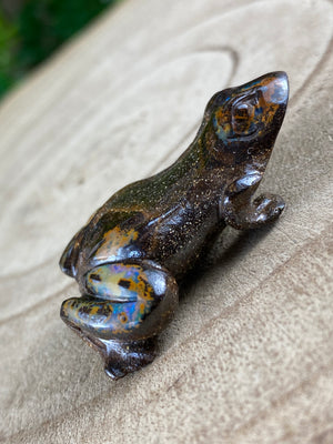 Boulder Opal Frog Carving