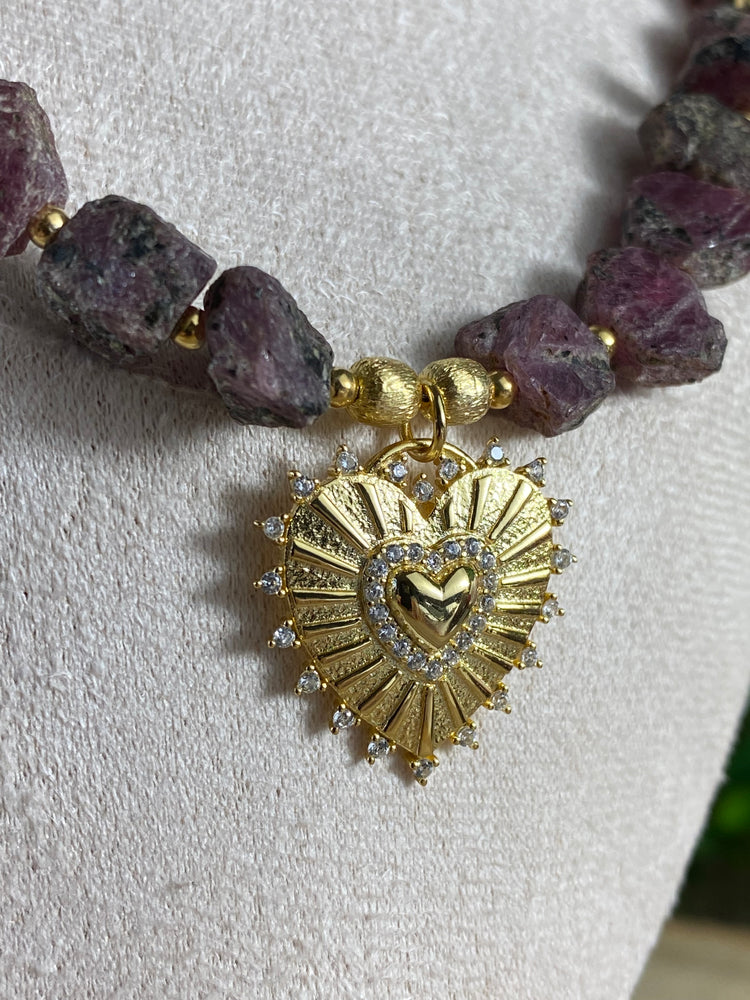 Sacred Heart Ruby Necklace