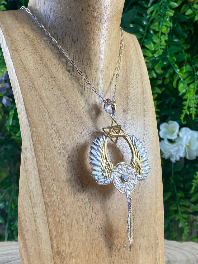 Winged Flower of Life Pendant