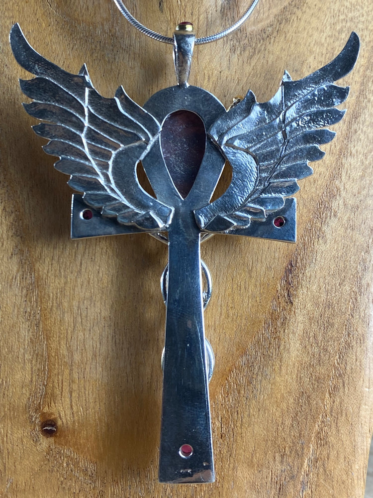 Large Osiris Flame Pendant With Tourmaline