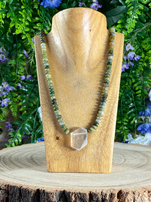 Green Tourmaline And Aquamarine Necklace