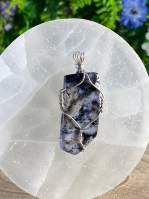 Merlinite Wire Wrapped Pendant