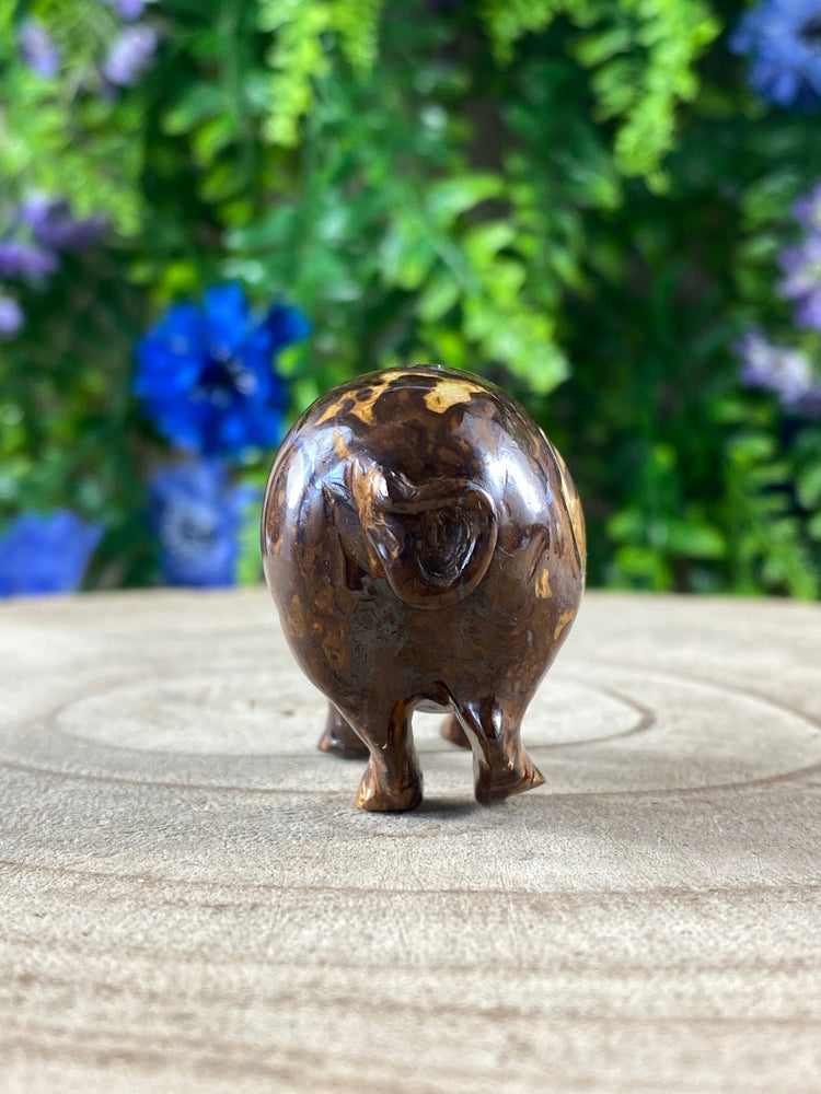 Boulder Opal Pig Carving